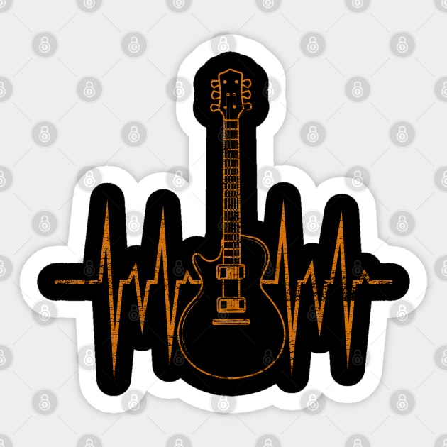 Guitar Heartbeat Guitarist Sticker by ShirtsShirtsndmoreShirts